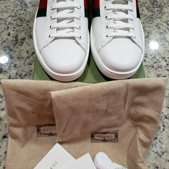 **SOLD **SOLDGucci Mens White Ace Shoes Gucci size 11.5 *READ DETAILS* Authentic - Picture 14 of 16